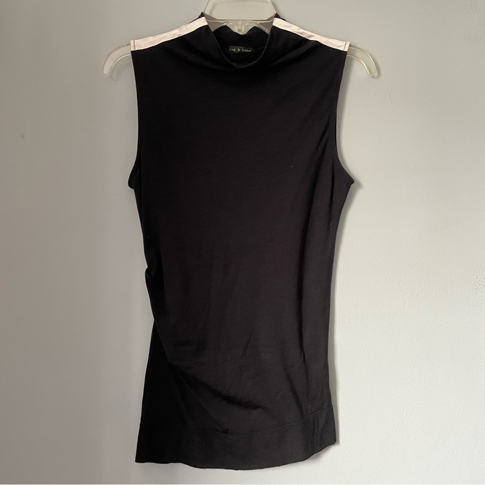 NEW Rag & Bone Francis Black Sleeveless Wool Top